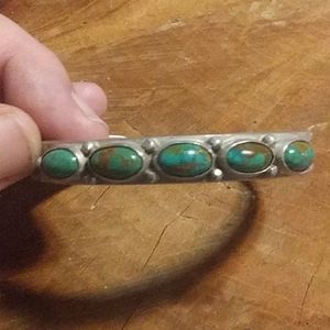 Turquoise pewter cuff bracelet